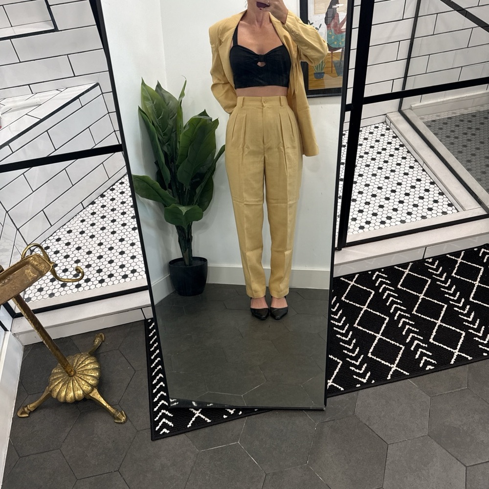 Yellow Casual Corner Vintage Women's Suit Set